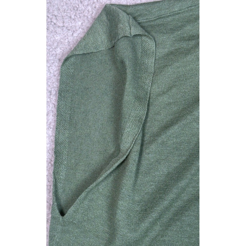 Eileen Fisher Cardigan Women's S/M Green Organic Linen Cotton Kimono Open Front - Picture 9 of 11